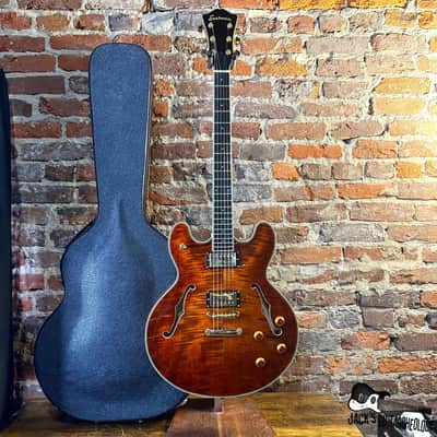 Eastman T186MX Semi-Hollow Electric Guitar w/ Gibson Pickups & HSC (2008 - Root Beer Flame) image 2