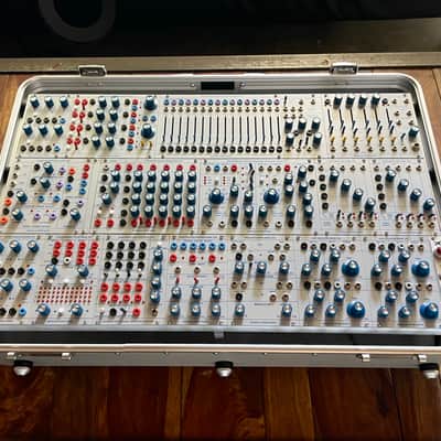 Buchla Tiptop 200t series with BPNYC ZERO Halliburton Eurorack Modular Travel Case NOS SILVER 122hp 9U image 5