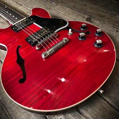 2009 Gibson Custom Shop 336 F in Cherry finish with hard shell case and COA image 4