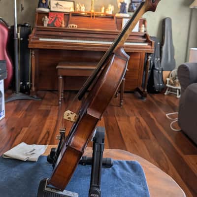 Revived Old German Flush-neck 4/4 Fiddle Good Antique Violin w/ Original Case & Vintage Brazilwood Bow w/ New HairUnlabeled 4/4 Fiddle 4/4 Violin 1890s image 3