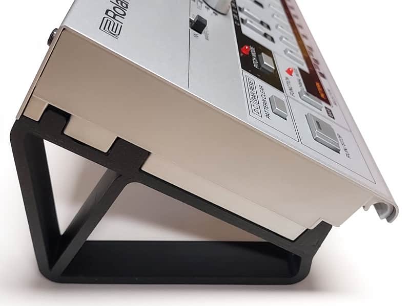 Black Color 30 Degree Angled Custom Made Stands For Roland Boutique TB-03 Bassline Synthesizers - Made in USA image 1