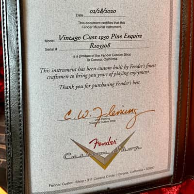 Fender Custom Shop Vintage Custom 1950 Pine Esquire Aged Black LTD Editon 2020 image 14