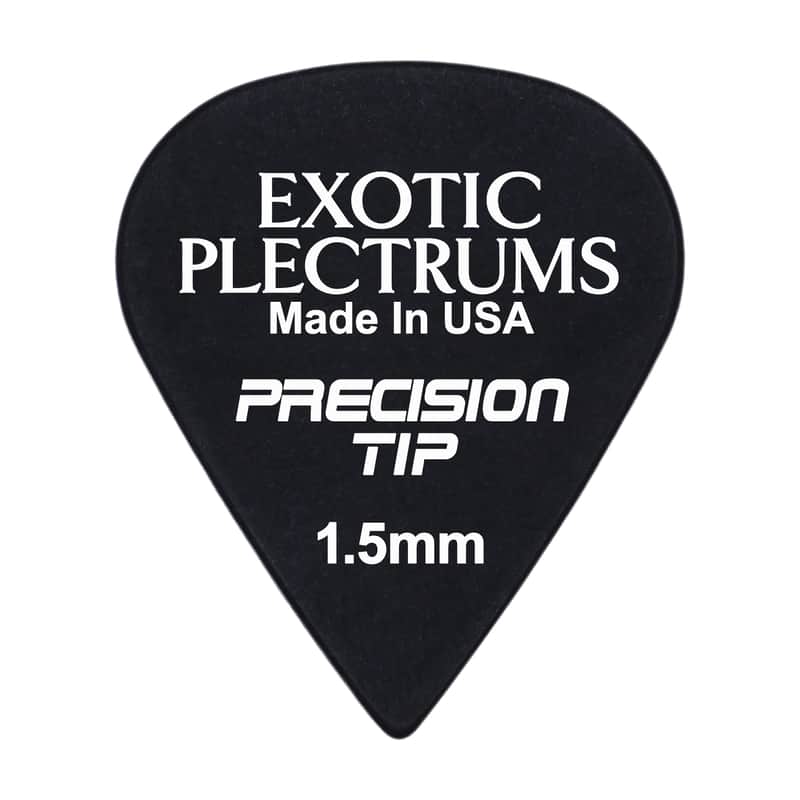 Exotic Plectrums Delrin Black Guitar Or Bass Pick - 1.5 mm Ultra Heavy Gauge - Premium Made In USA - Extra Sharp 351 Precision Tip Shape - 24 Pack image 1