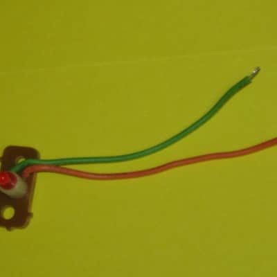 very clean Boss RED LED on a very small rectangle circuit board + green & orange wires (works fine) for Boss compact size pedals - came off of a used 1985 PH-2 Super Phaser pedal) + 2 small pieces of heat shrink tubing (NO: pedal or other items included image 8