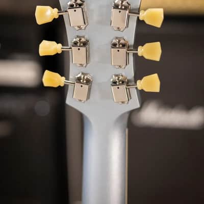 Eastman T64 Trapeze Hollow Body Electric Guitar - Iced Blue Metallic with Gig Bag image 6