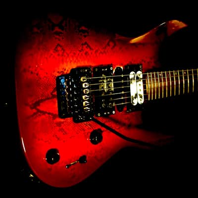 LAG ROCKLINE "Snake" 1990 Snakeskin. Handmade in France. Superstrat. Cool & Unique. image 6