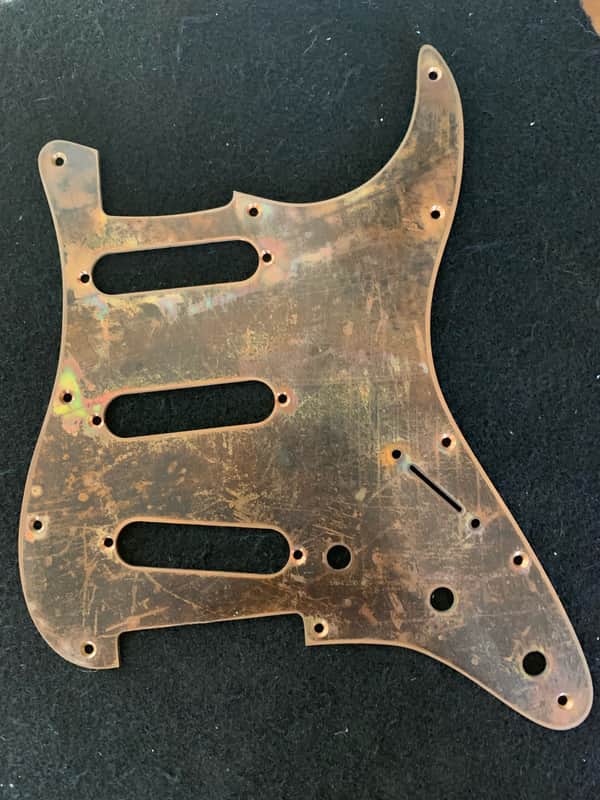 Fender Stratocaster 11-Hole Pickguard made of solid copper image 1