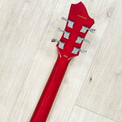 Mint Hagstrom Viking Semi-Hollow Electric Guitar Wild Cherry Transparent Finish WCT image 12