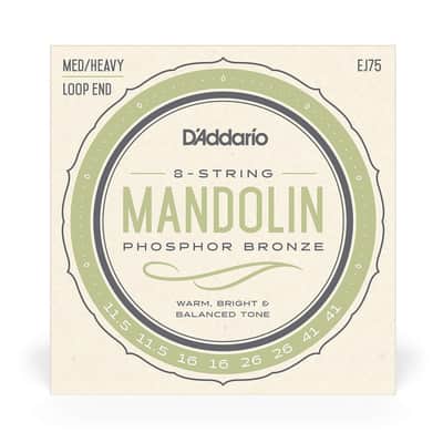 D'Addario Mandolin Strings, Phosphor Bronze, EJ75, Medium/Heavy Gauge 11.5-41, 8-String Set, Pack of 1 image 2