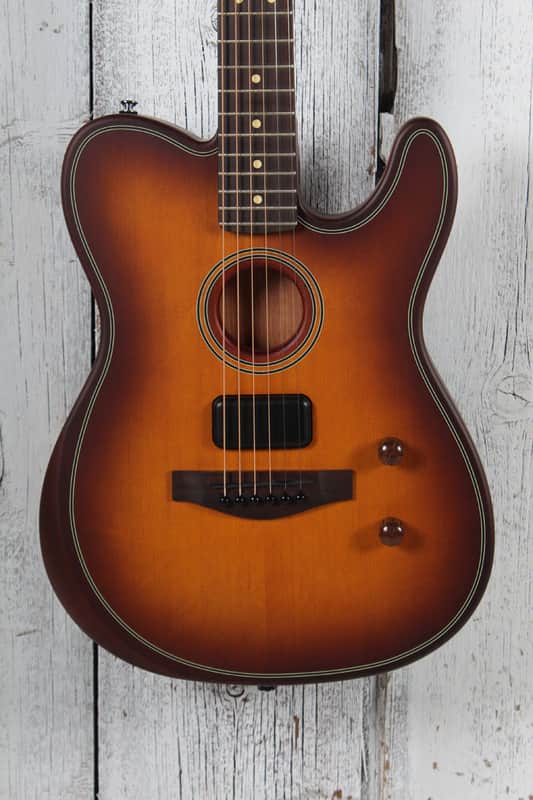 Fender Acoustasonic Standard Telecaster Acoustic Electric Guitar Honey Burst