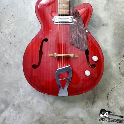 RARE Julio Giulietti  Model A2 Italian Semi-Hollow Jazzbox Electric Guitar w/ OHSC! (1962, Cherry) image 15
