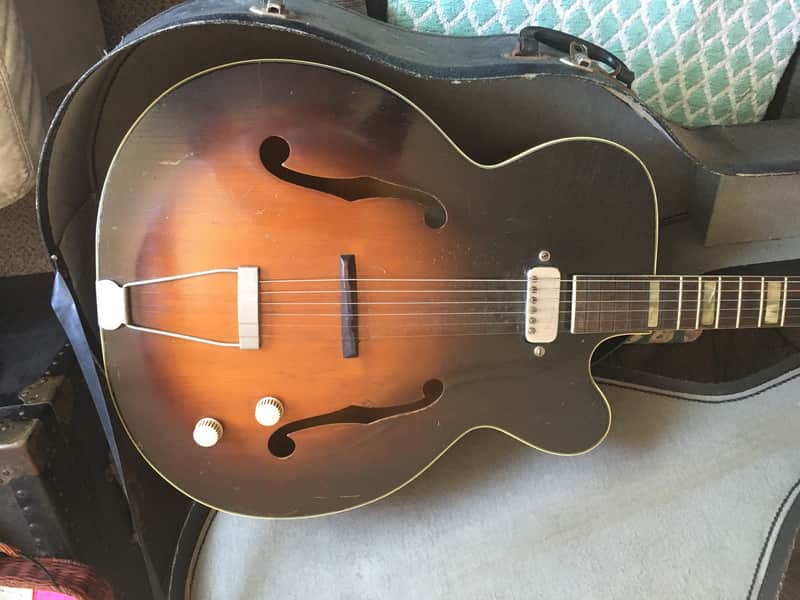 Kay Big body Single Cutaway Electric Jazz Guitar 1958 Sunburst image 1