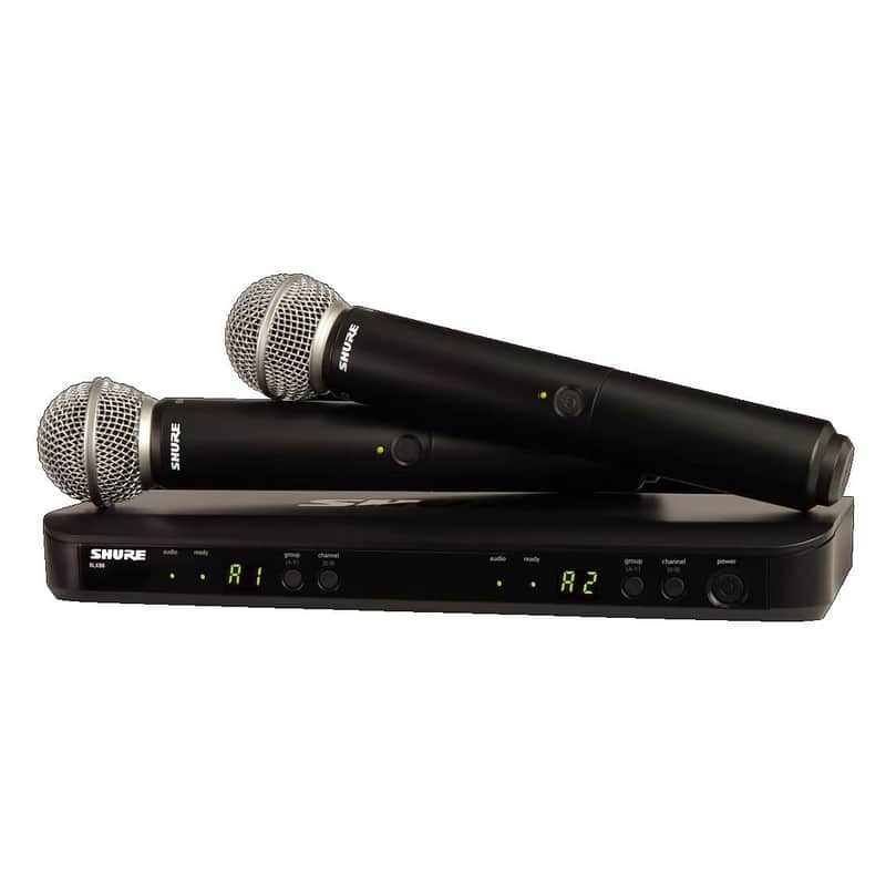 Shure BLX288/SM58 Dual Wireless Handheld Mic System (Freq: H10) image 1