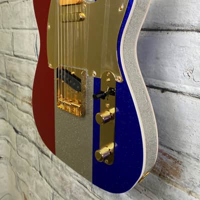 Fender Buck Owens Signature Telecaster -- Red, Silver, and Blue Sparkle image 4