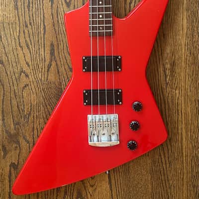 1985 Gibson Explorer Bass - Ferrari Red w/ OHSC image 2