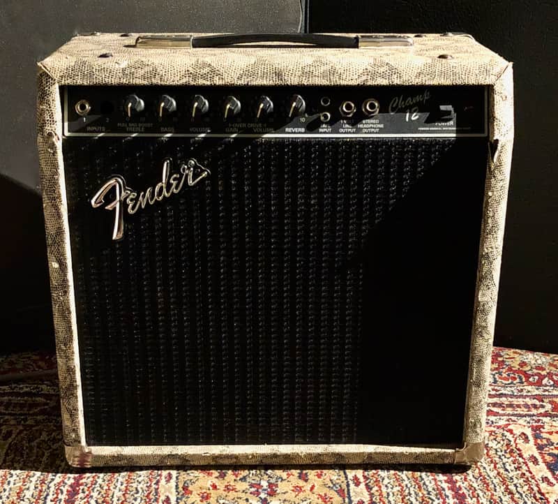 Fender Champ 12 1990 12W Combo Guitar Amp Snakeskin finish 1990 image 1