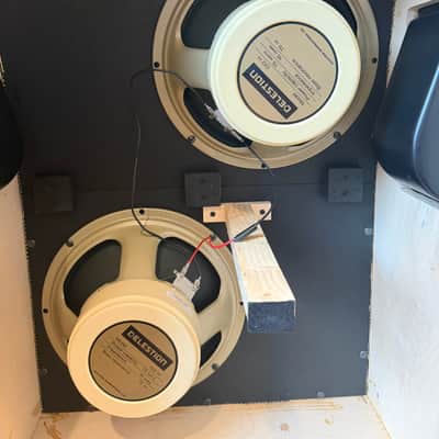 Mojotone 2x12 Internal Slant Black Speaker Cabinet loaded w/ 2x Celestion G12H-75 Creambacks image 9