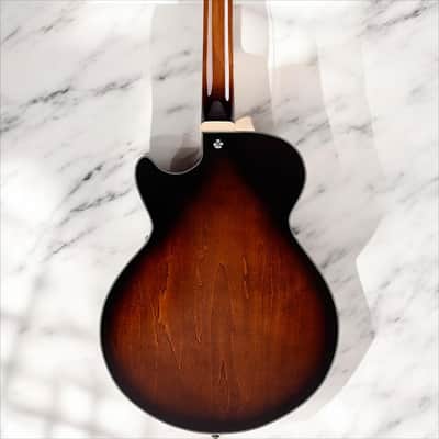 D'Angelico Premier SS Single Cutaway w/ stop-bar tailpiece, Brown Burst w/Gig Bag DAPSSBRBNS image 2