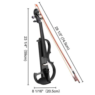 Cxxss 4/4 Violin Electric Violin(right hand)Black-US image 5