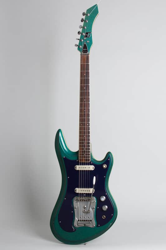 Guyatone  LG-350T Sharp Five Solid Body Electric Guitar,  c. 1970, black hard shell case. image 1