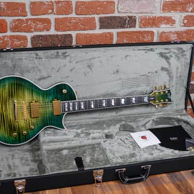 ESP Original Series Custom Shop Eclipse CTM FM Flame Maple Top in Turquoise Green Tear Drop 2025 w/OHSC image 2