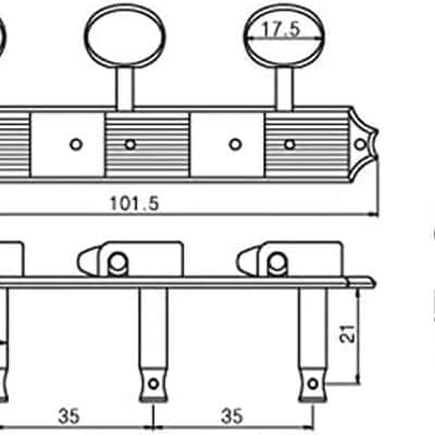 Nickel w/Aged White 3 per side 3x3 on a Plate Vintage Guitar Tuning Keys for Epi LP JR image 2