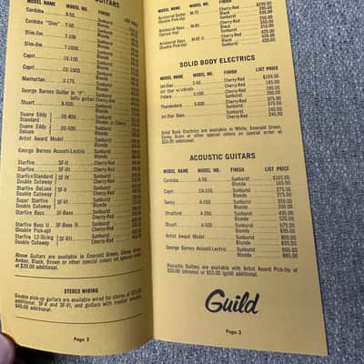 Guild Catalog Price List June 15, 1968 - Yellow image 2