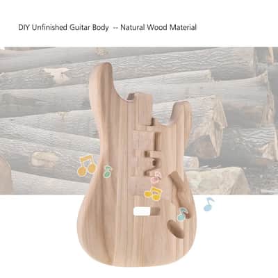 Unfinished Handcrafted Guitar Body Candlenut Wood Electric Guitar Body Guitar Barrel Replacement Parts,price include the import duty to US buyer image 3