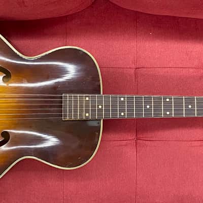 Silvertone H708 by Harmony Acoustic Archtop Guitar 1947 - Sunburst image 3