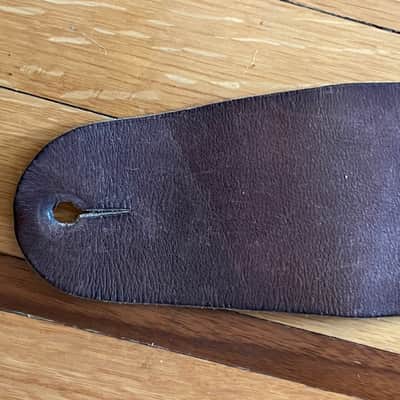 vintage USA 1970's guitar strap 3.5" leather for guitar bass archtop les paul rock hippie strap image 6