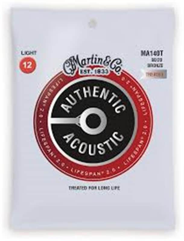 Martin MA140T Lifespan Treated 80/20 Bronze Authentic Acoustic Guitar Strings Light .012-.054 image 1