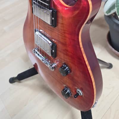 Joe White Guitarworks British Custom Shop UK Boutique Luthier AAA Flame 10 Top Sunburst Tomato Soup Masterbuilt Master Built Custom Abalone Leaf Inlay 22 PRS Tribute image 14