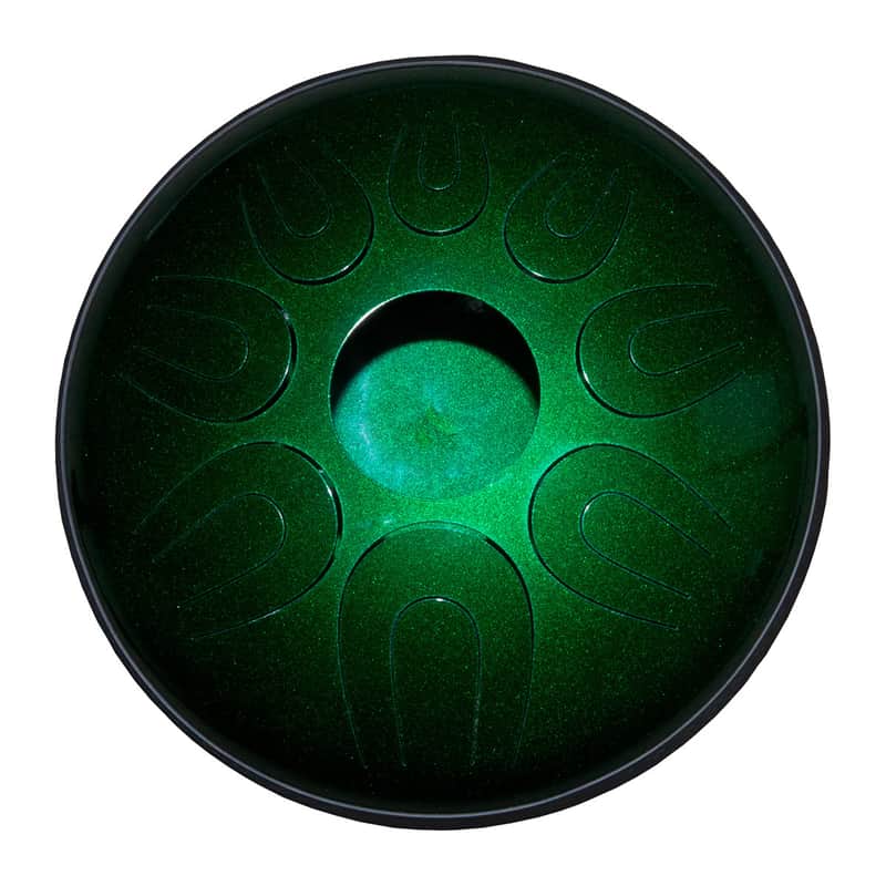 Idiopan DPD14-08D2-EGA Dual Tone 14-Inch Tunable Steel Tongue Drum w/Pair of Mallets & Display Ring image 1