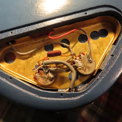 GIBSON EBO early 1970 PELHAM BLUE SLOTTED HEADSTOCK ORIGINAL refinished image 21