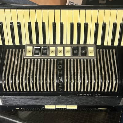Hohner Verdi III M Piano Accordion – Vintage 1950s, Black image 3