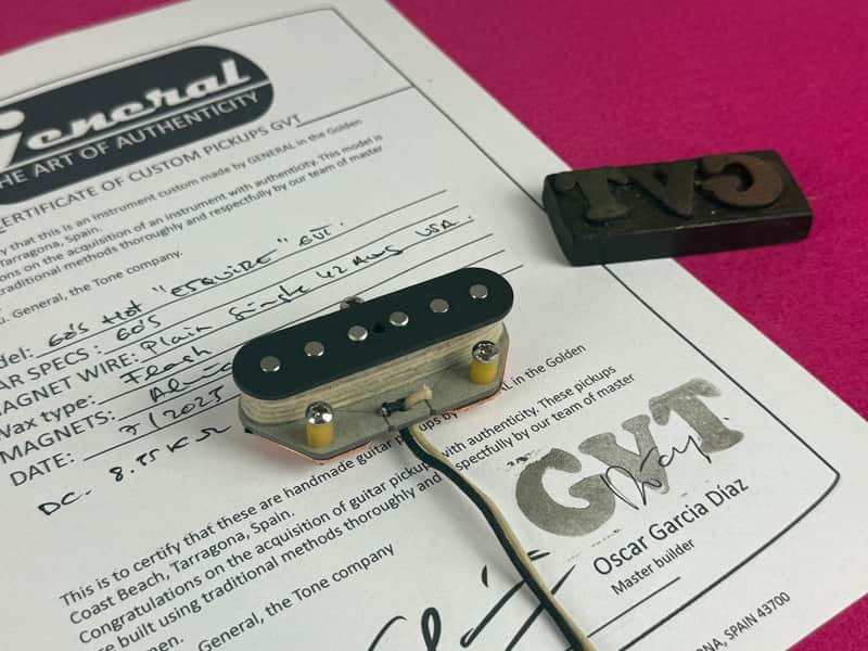 General Vintage Tone Handwound Esquire® Bridge Pickup – Gray Bottom - Gray bottom image 1