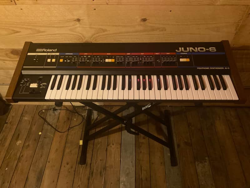 Roland Juno-6 61-Key Polyphonic Synthesizer 1982 - 1984 - Black image 1