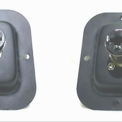 LASE (2)Two Metal Speaker Jack Plates with Locking (1/4") Female Phono Connectors image 2