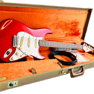 1991 Fender 62 American Vintage Stratocaster Candy Apple Red Custom Shop Pickguard AVRI image 1