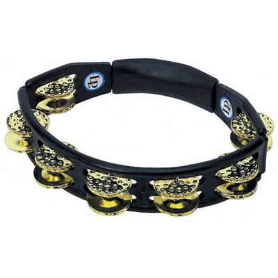 Latin Percussion LP174 Cyclops Handheld Tambourine w/ Double-Row Dimpled Brass Jingles