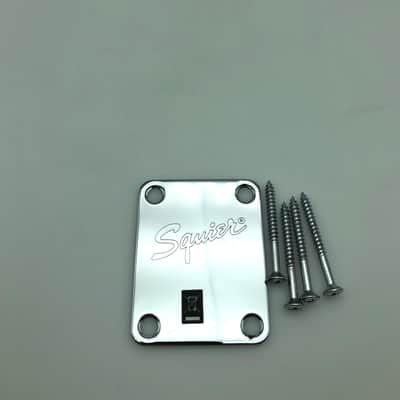 Fender Squier Neck Plate w/Hardware - Chrome image 1