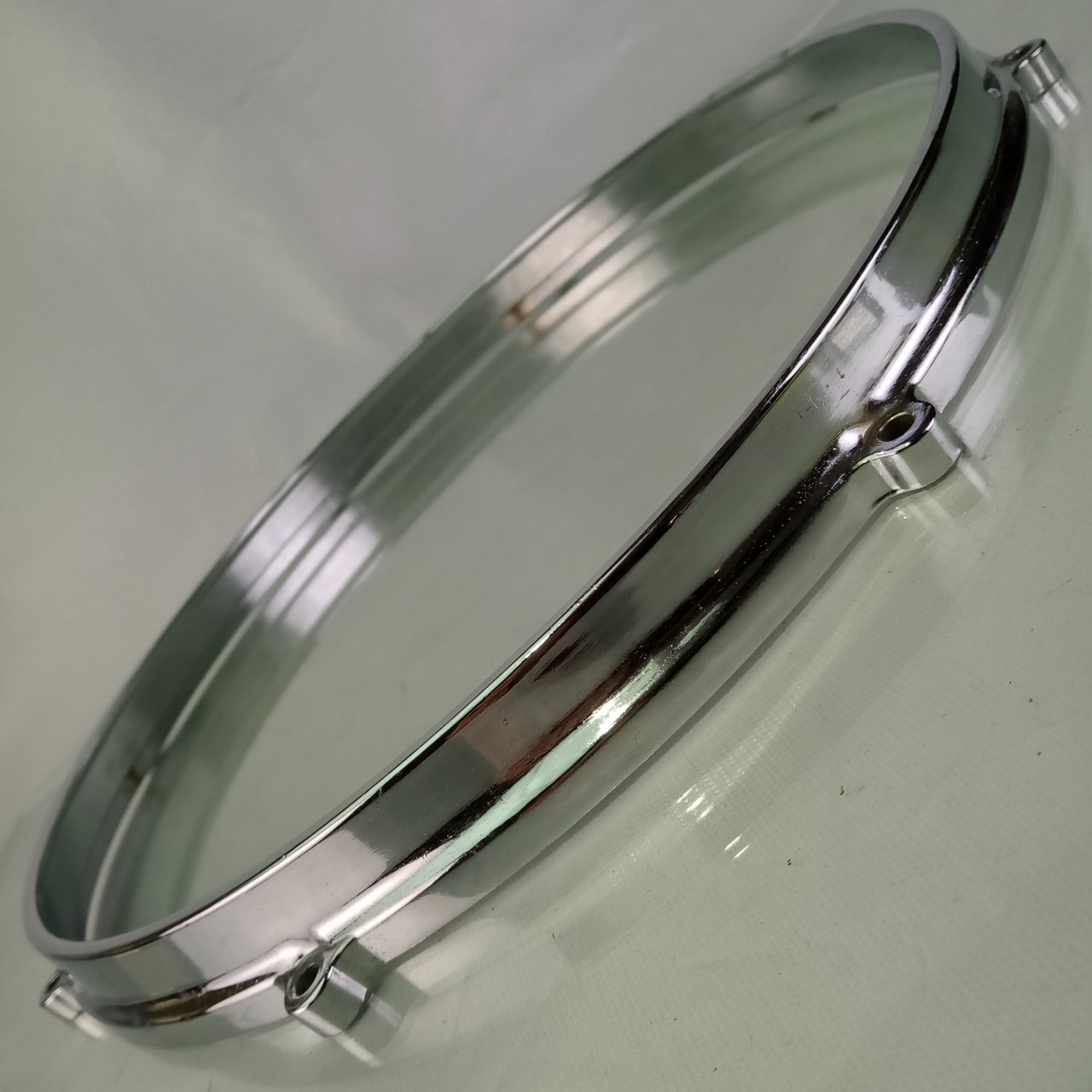 Ajax? 14" Die-Cast 8-Lug Snare Drum Batter/Floor Tom Rim/Hoop Chrome Vintage 60s — main photograph