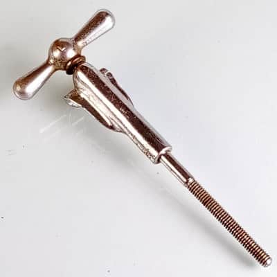 Leedy&Ludwig "L"Bowtie Bass-Drum Tension T-Rods+Claws Vintage Nickel Bow-Tie USA image 2