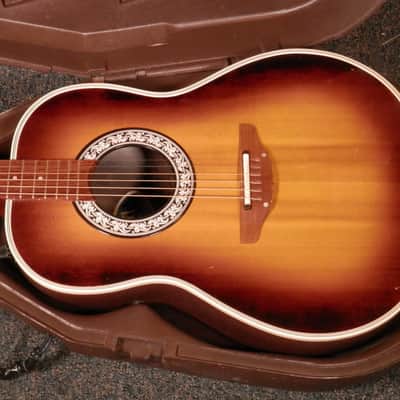 Ovation Sunburst Ultra Series Model 1511 Deep Bowl acoustic electric guitar with case used image 3