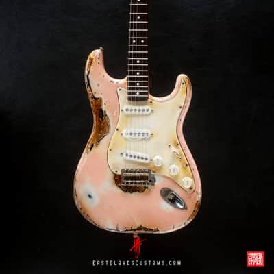 Fender Stratocaster Shell Pink Heavy Aged Relic by East Gloves Customs image 11