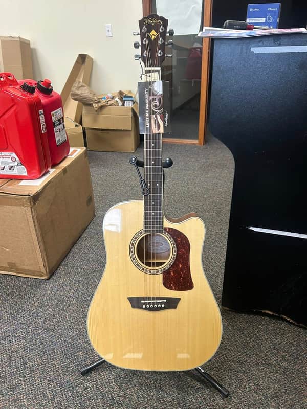 Washburn Heritage Series HD10SCE Acoustic-Electric Cutaway Dreadnought Guitar 2010s - Natural image 1