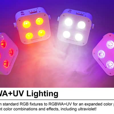 Rockville 4 PACK MINI IR4 White DJ/Party Par Wash Up Lights+Wireless DMX+App+Bag image 3