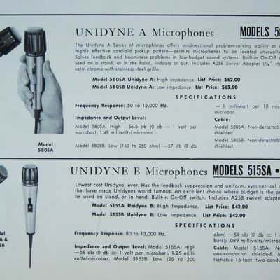 Vintage RARE 1960's Shure 580SA Cardioid Dynamic Microphone Hi Z w accessories 580SB 585SA image 2