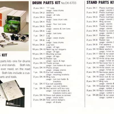Elvin Jones' Tama - No. DK-6701 Drum Stand Parts Kit 1978 image 3
