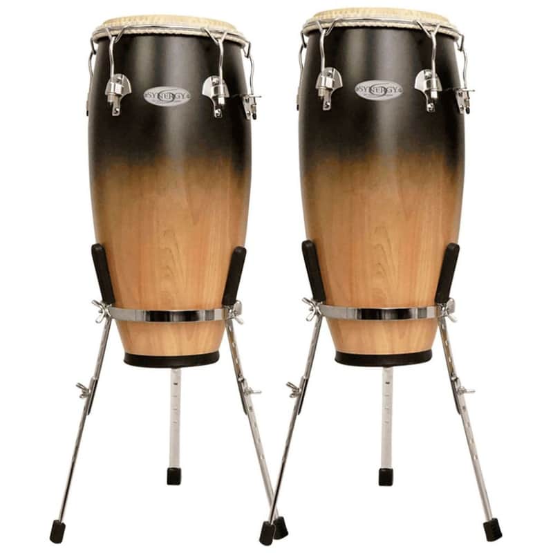 Toca Synergy Deluxe Conga Drums Set w/ 10" & 11" Heads - Coffee Fade image 1